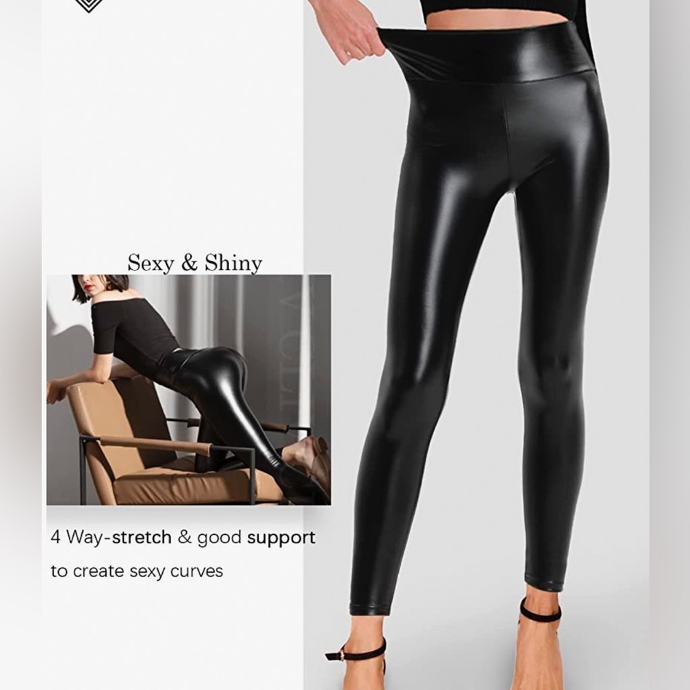 The Perfect Faux Black Leather High Waisted Leggings 🖤